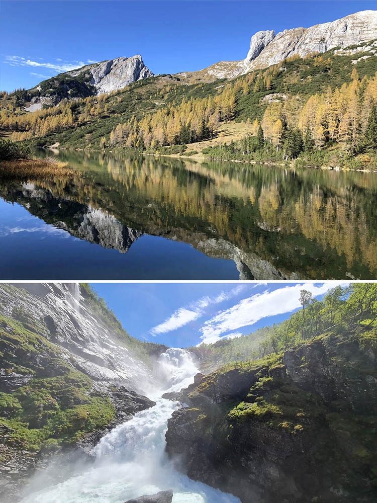Der Tauplitzsee & ein Wasserfall im norwegischen Flåm